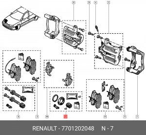 Суппорт тормозной (ремкомплект) 7701202048 RENAULT