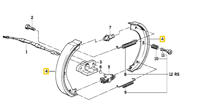 Колодки тормозные барабанные 34 41 1 121 512 BMW