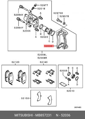 Опора тормозного вала MB857231 MITSUBISHI
