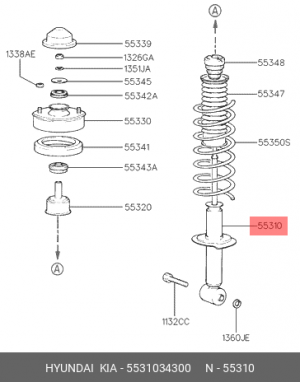 Амортизатор подвески 5531034300 HYUNDAI KIA