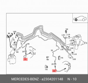 Шланг тормозной A 230 420 11 48 MERCEDES BENZ