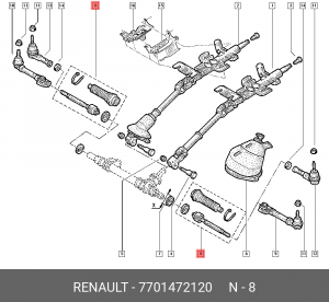 Тяга рулевая 7701472120 RENAULT