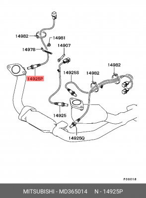 Датчик кислородный (лямбда-зонд) MD365014 MITSUBISHI