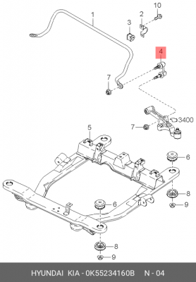 Стойка стабилизатора 0K55234160B HYUNDAI KIA