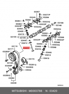 Клапан выпускной MD003788 MITSUBISHI