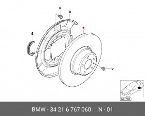 Диск тормозной 34 21 6 767 060 BMW