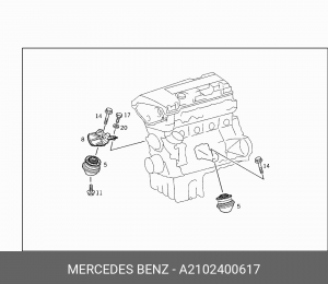 Подушка двигателя A2102400617 MERCEDES BENZ