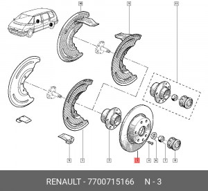 Диск тормозной 7700715166 RENAULT