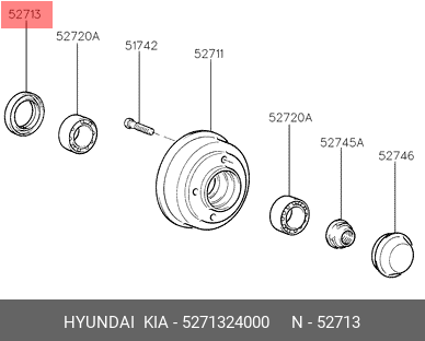 Подшипник ступицы колеса 5271324000 HYUNDAI KIA