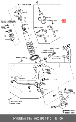 Амортизатор подвески 0K01P34410 HYUNDAI KIA