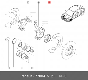 Ступица колеса 77 00 415 121 RENAULT