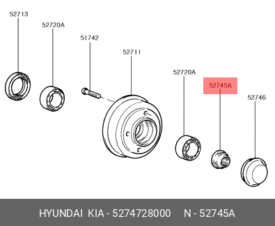 Гайка контрящаяся 5274728000 HYUNDAI KIA