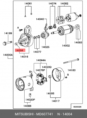 Подшипник стартера MD607741 MITSUBISHI