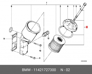 Фильтр масляный двигателя 11 42 1 727 300 BMW