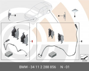 Колодки тормозные дисковые 34 11 2 288 856 BMW