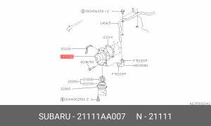 Насос - помпа системы охлаждения ДВС 21111-AA007 SUBARU