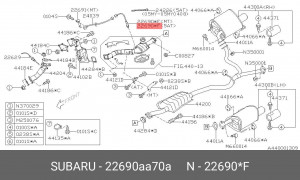 Датчик кислородный (лямбда-зонд) 22690AA70A SUBARU