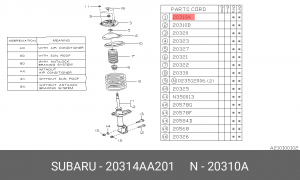 Амортизатор подвески 20314AA201 SUBARU