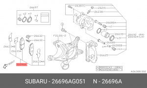 Колодки тормозные дисковые 26696AG051 SUBARU