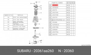 Амортизатор подвески 20361AA260 SUBARU