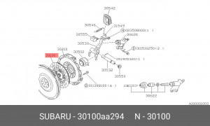 Диск сцепления 30100AA294 SUBARU