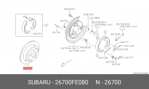 Диск тормозной 26700-FE080 SUBARU