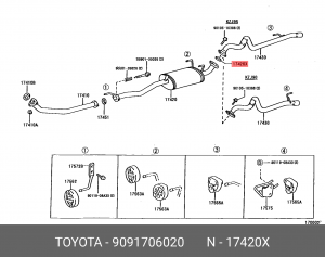 Кольцо уплотнительное системы ОГ 90917-06020 Toyota lexus
