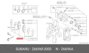 Колодки тормозные дисковые 26696-FJ000 SUBARU