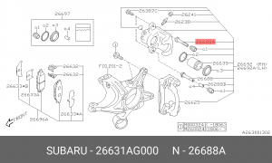 Направляющая скобы суппорта 26631AG000 SUBARU