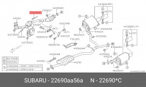 Датчик кислородный (лямбда-зонд) 22690-AA56A SUBARU