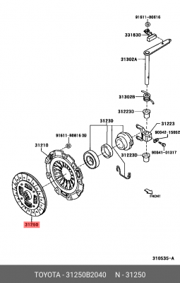 Диск сцепления 31250-B2040 DAIHATSU