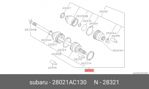 Вал привода колеса в сборе с ШРУСами 28021-AC130 SUBARU