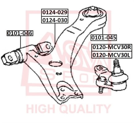 Опора шаровая подвески 0120-MCV30L ASVA