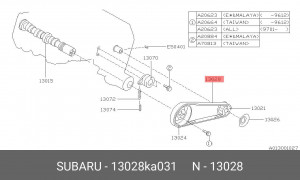 Ремень ГРМ - газораспределительного механизма 13028KA031 SUBARU