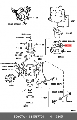 Группа контактная распределителя зажигания 19145-87701 DAIHATSU