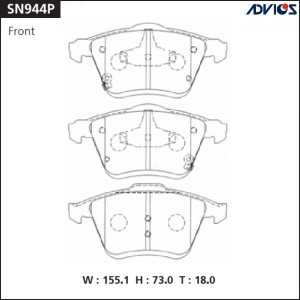 Колодки тормозные дисковые SN944P ADVICS