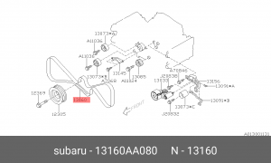 Ремень ГРМ - газораспределительного механизма (комплект) 13160AA080 SUBARU