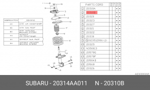 Амортизатор подвески 20314AA011 SUBARU